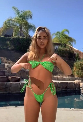 4. Sienna Mae Gomez Looks Breathtaking in Green Bikini