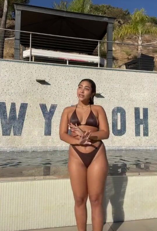 4. Sienna Mae Gomez in Brown Bikini