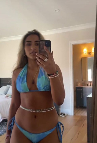 1. Adorable Sienna Mae Gomez in Seductive Blue Bikini