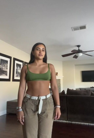 Desirable Sienna Mae Gomez in Green Bra