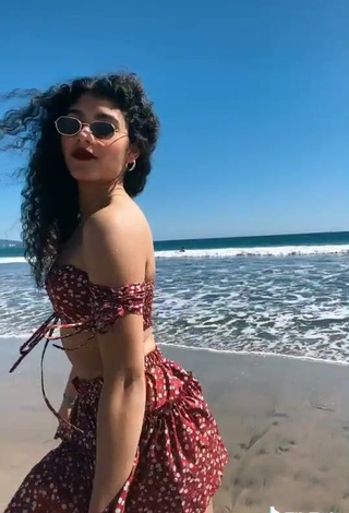 3. Cute Sofia Mata in Crop Top at the Beach