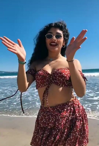 4. Cute Sofia Mata in Crop Top at the Beach