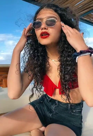 1. Beautiful Sofia Mata in Sexy Red Bikini Top