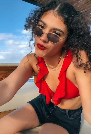 3. Beautiful Sofia Mata in Sexy Red Bikini Top