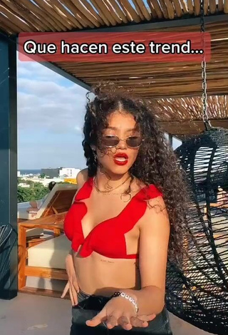 Sexy Sofia Mata in Red Bikini Top