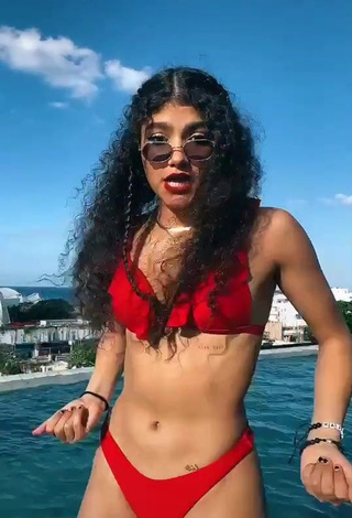 Alluring Sofia Mata in Erotic Red Bikini