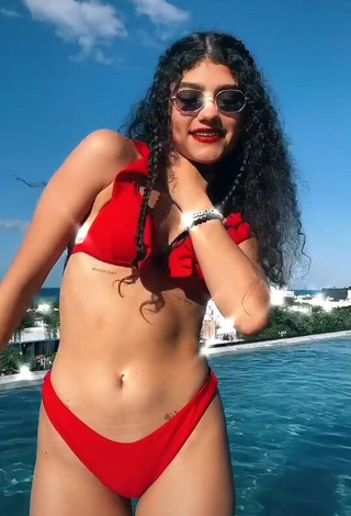 Beautiful Sofia Mata in Sexy Red Bikini