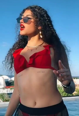 1. Cute Sofia Mata in Red Bikini Top