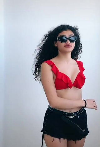 1. Amazing Sofia Mata in Hot Red Bikini Top