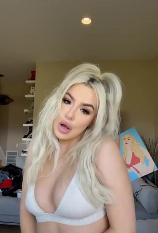 1. Sexy Tana Mongeau in White Bra