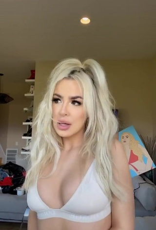 Sexy Tana Mongeau in White Bra