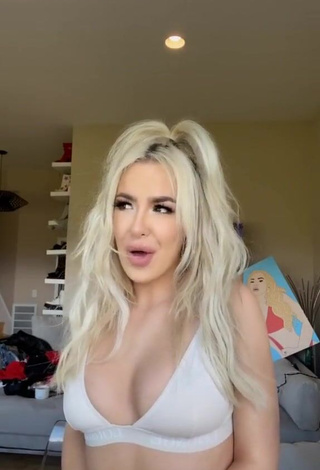 3. Sexy Tana Mongeau in White Bra