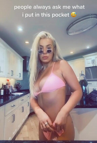 Desirable Tana Mongeau in Pink Bikini