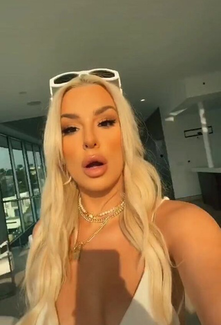 3. Desirable Tana Mongeau in White Bikini Top