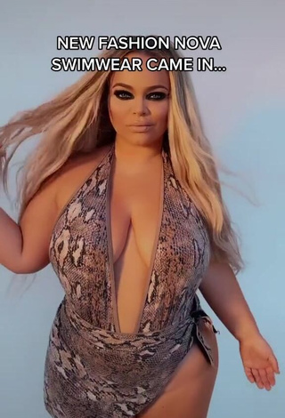 Hot Trisha Paytas Shows Cleavage in Swimsuit