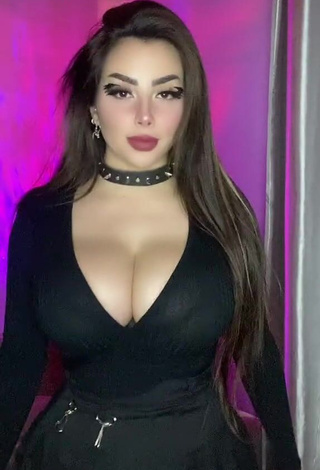 Amazing Vai Monroe Shows Cleavage in Hot Black Dress and Bouncing Big Boobs