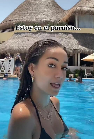 1. Beautiful Marina Riverss in Sexy Black Bikini Top at the Pool