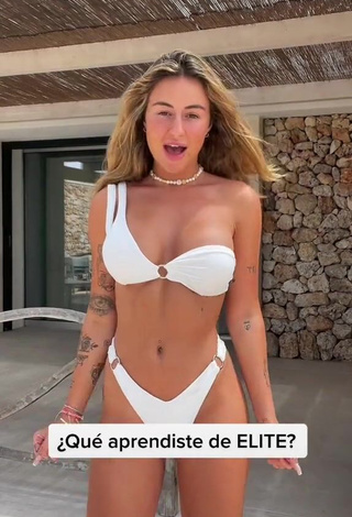 1. Abril Cols Shows Cleavage in Sweet White Bikini