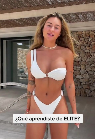 Abril Cols Shows Cleavage in Sweet White Bikini