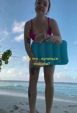 4. Hot Alyona Shvetz in Pink Bikini at the Beach