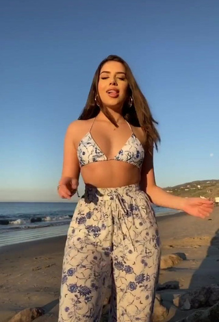 Desirable Amanda Díaz in Bikini Top at the Beach