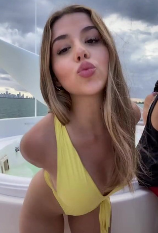 1. Sexy Amanda Díaz in Yellow Swimsuit