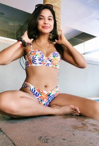 Cute Ana Morquecho in Floral Bikini