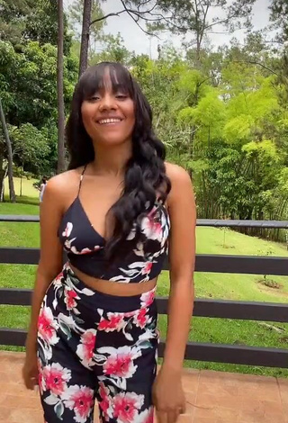 1. Hot Ashley Montero in Floral Crop Top