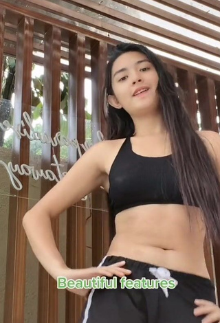 4. Hot Ashy Amadure in Black Crop Top