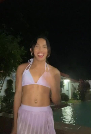 1. Desirable Awra Briguela in Purple Bikini Top at the Pool