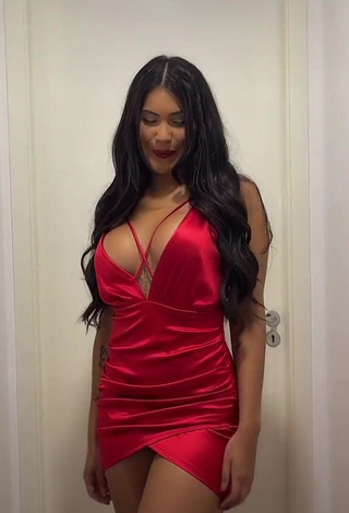 Sexy Ayarla Souza in Red Dress