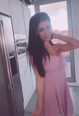 Hot Azra Bajrami Shows Cleavage in Pink Dress