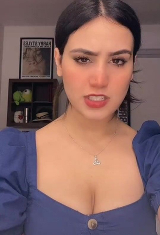 Hot Barbara Nuñez Treviñ Shows Cleavage in Blue Crop Top