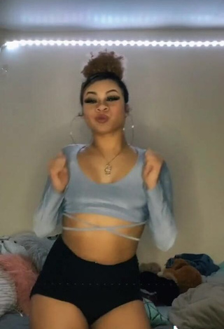 4. Hot BbygShai in Blue Crop Top