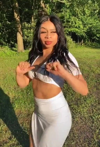 4. Beautiful BbygShai in Sexy White Crop Top