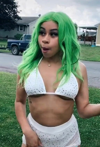 4. Beautiful BbygShai in Sexy White Bikini Top in a Street and Bouncing Boobs (Underboob)