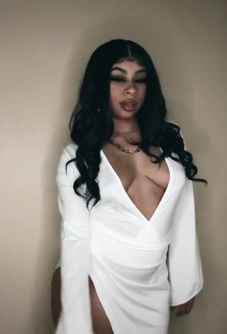 1. Sweetie BbygShai Shows Cleavage in White Dress