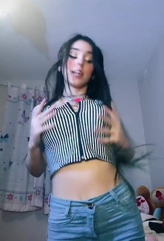 3. Hot Bella Angel in Striped Crop Top