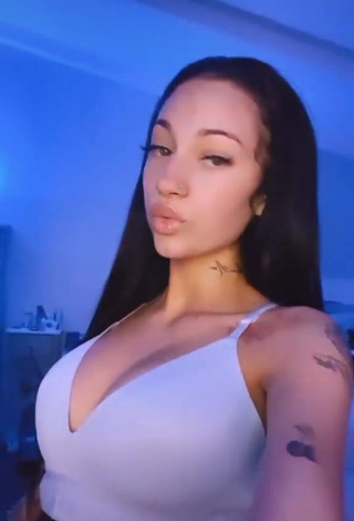 3. Hot Danielle Bregoli Shows Cleavage in White Crop Top