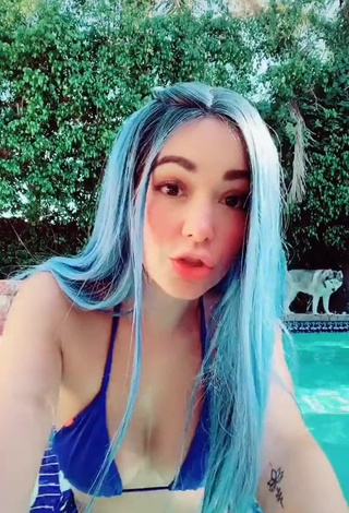 1. Hot Caelike in Blue Bikini at the Swimming Pool