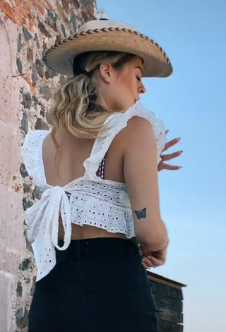 3. Beautiful Carlota Madrigal in Sexy White Crop Top