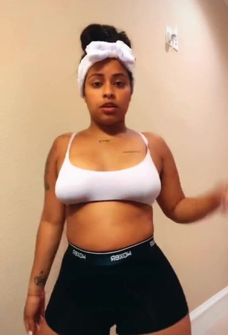 1. Desirable Carmen Pritchett in White Crop Top