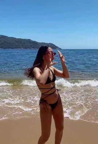 Hot Kimberly Loaiza in Black Bikini at the Beach