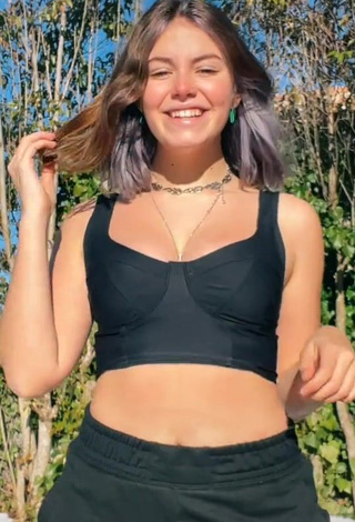 1. Cute Claudia García in Black Crop Top