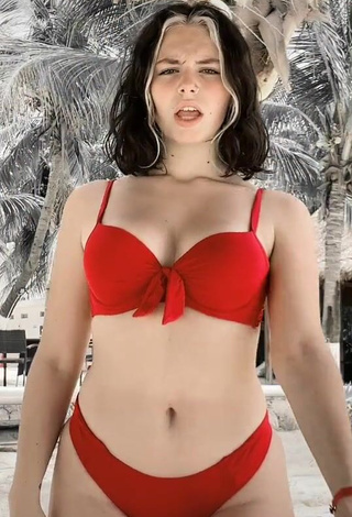 3. Desirable Claudia García in Red Bikini at the Beach