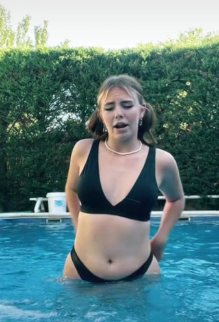 3. Sexy Claudia García in Black Bikini at the Pool