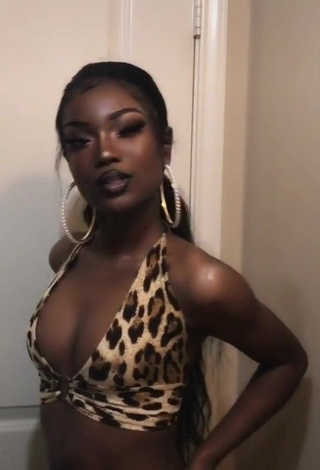 Desirable Dasilvadakid in Leopard Crop Top