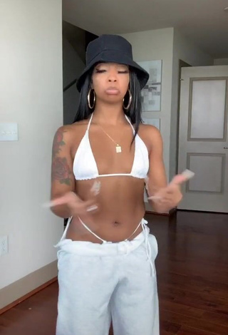 4. Sexy De'arra Taylor in White Bikini